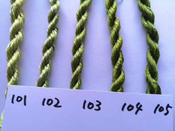 画像1: シルク糸（7m x ６本取り）刺繍、オヤ作成に。(No101-105) (1)
